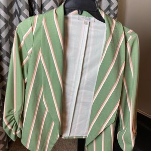 Super cute green and pink striped blazer